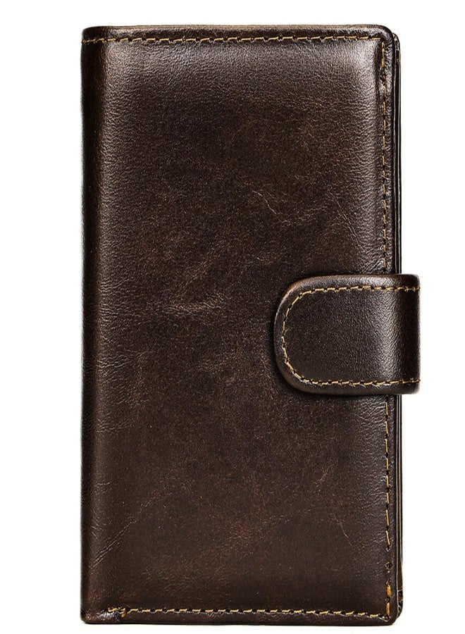 Bracevor Genuine Leather Trifold Wallet Card Holder for Men - Coffee Brown | 21 Pockets : Card Slots | ID Window| Coin Pocket | Cash Pockets | Zip Closure - Image 1